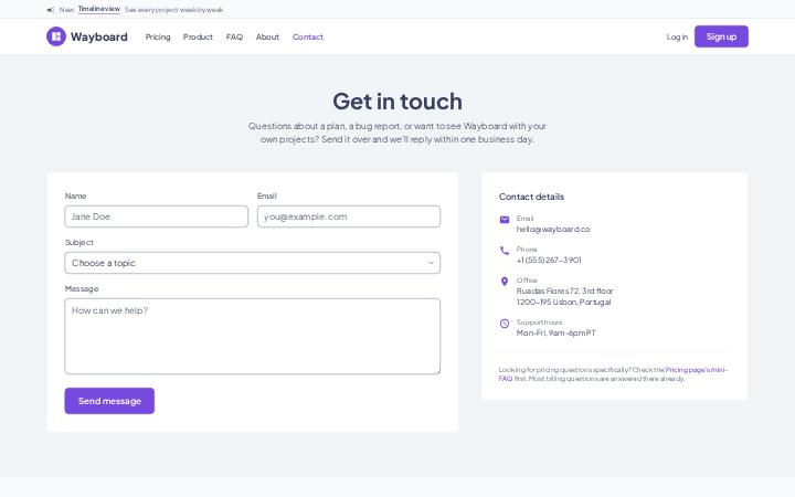 Wayboard, Contact