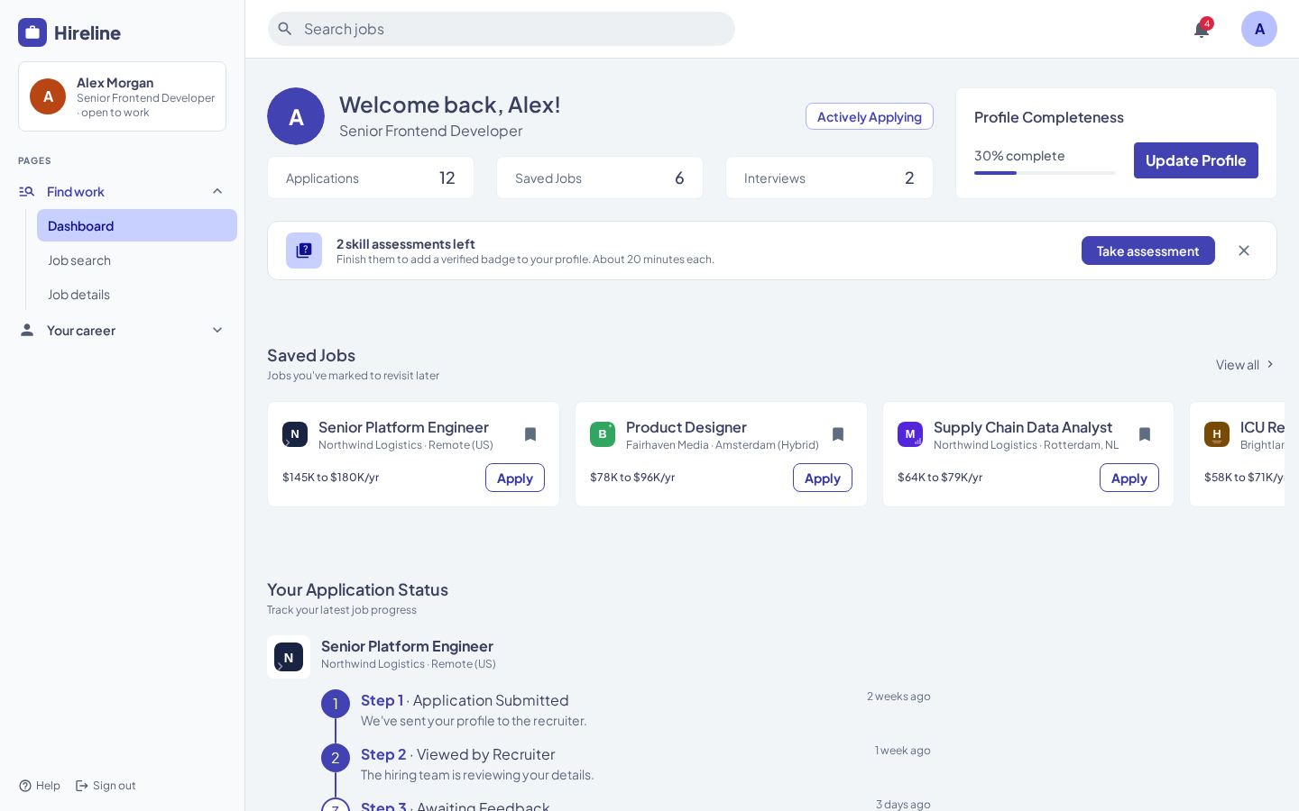 Job Portal demo homepage